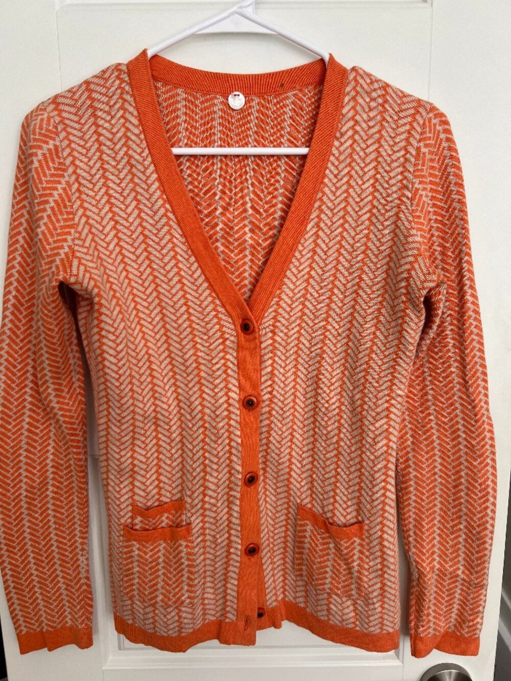 Margaret O'Leary Orange patterned cardigan